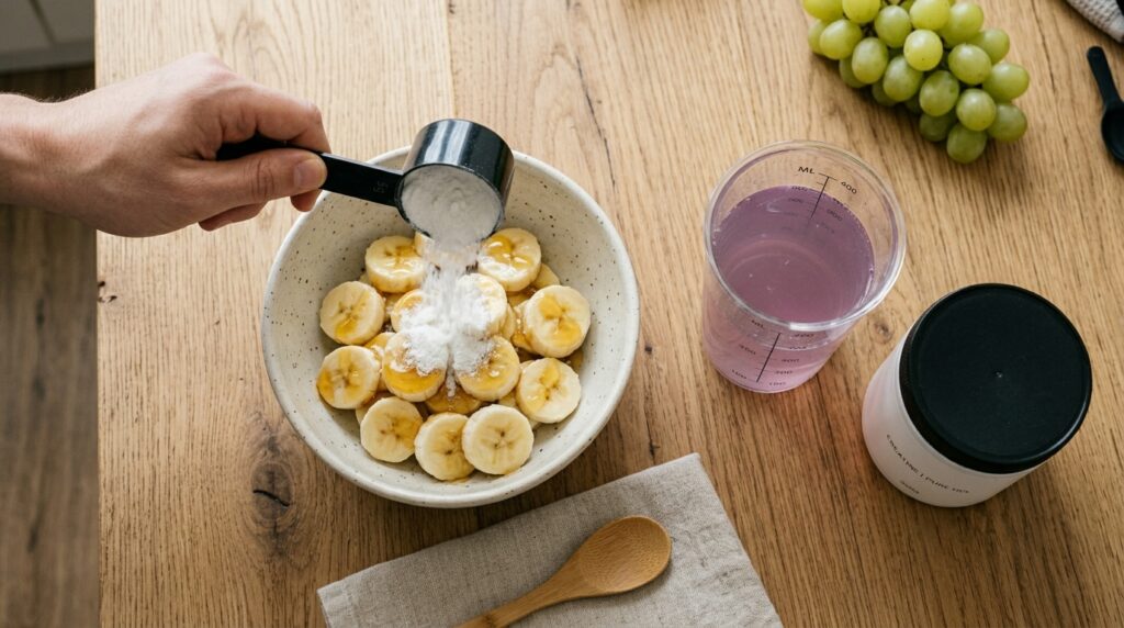 Scoop pouring creatine into bowl 202605141641