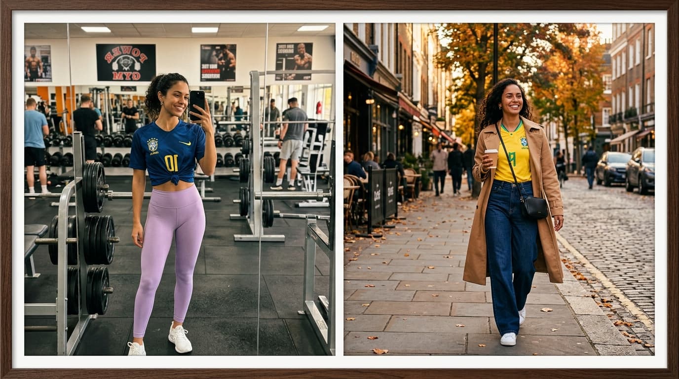 Brazilcore 2026: 3 Looks com Camisa do Brasil Feminina para Magrinhas (Sem Parecer Larga)