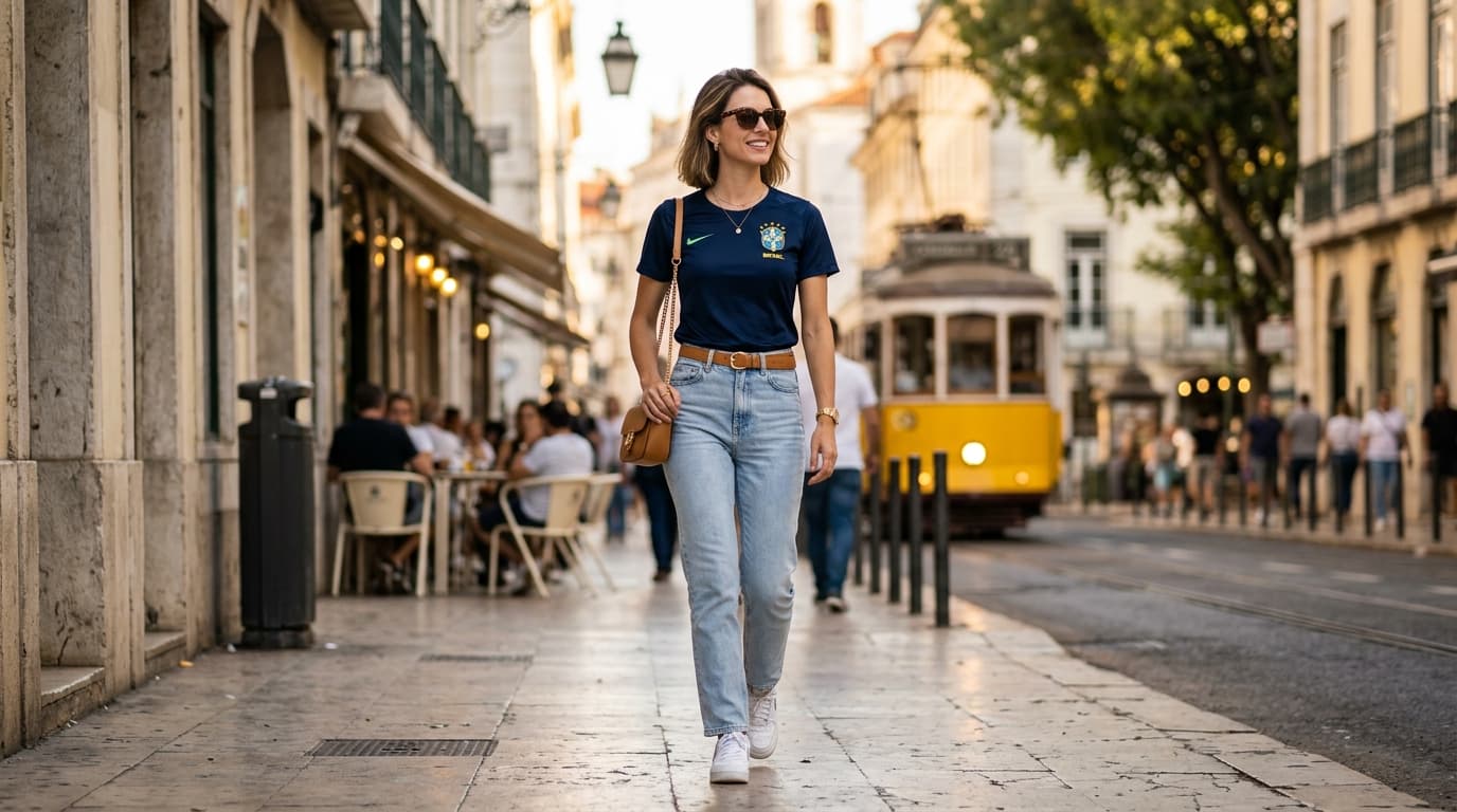 Look com Camisa do Brasil Feminina: O Erro Que Deixa as Magras Retas