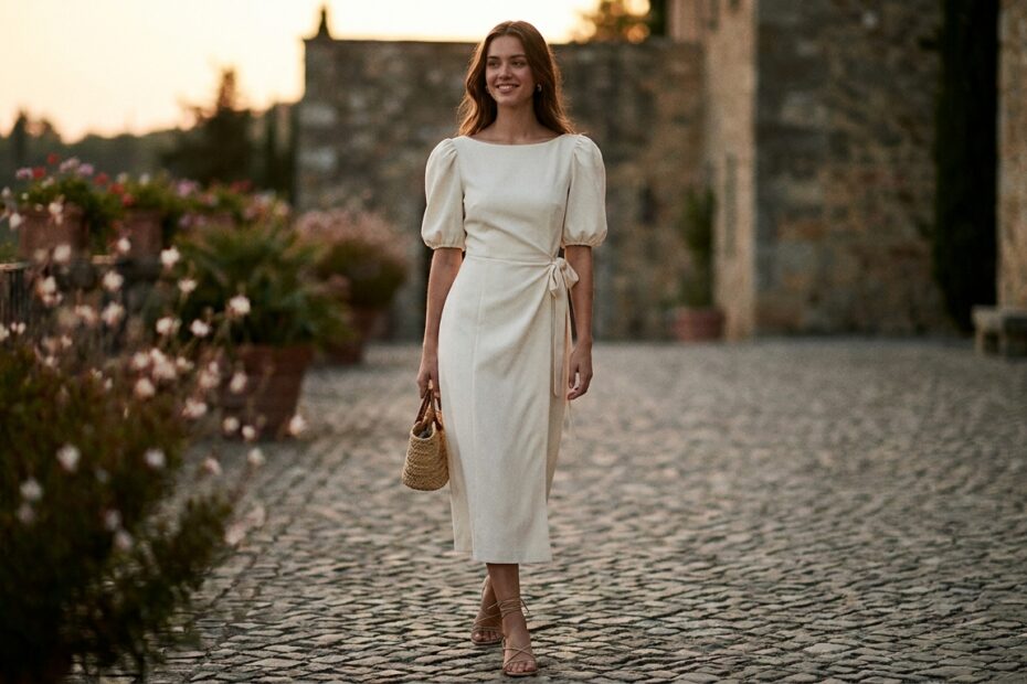 Vestido Midi Alfaiataria Off White