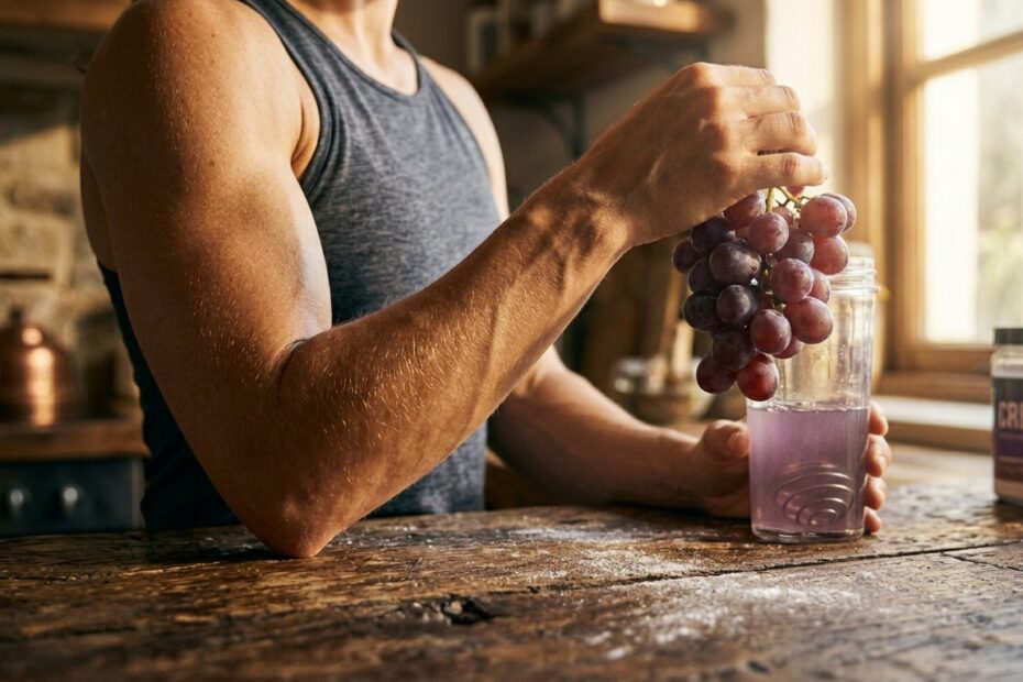 Creatina para Vegetarianas e Veganas Magras: O Guia Definitivo 2 Woman holding grape shake 202605141711